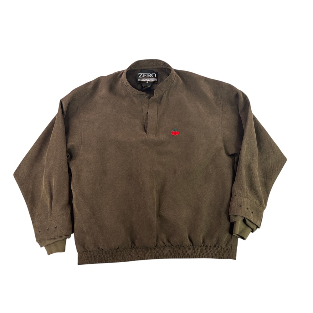 Zero Restriction Golf Pullover Men XL Brown Poly Suede Cherry Creek Country Club